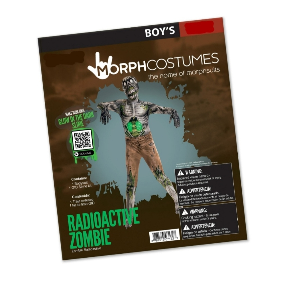 Morphsuit Halloween Child Zombie Glow Slime Fantasy Costume
